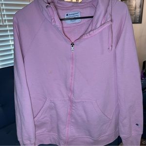Pink Champion Zip Up Hoodie